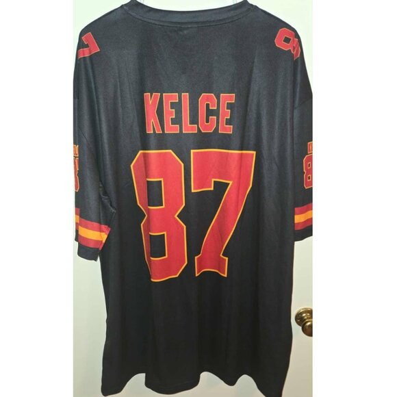 Custom Travis Kelce #87 Kansas City Black Football Jersey – Size 3XL - Picture 2 of 2